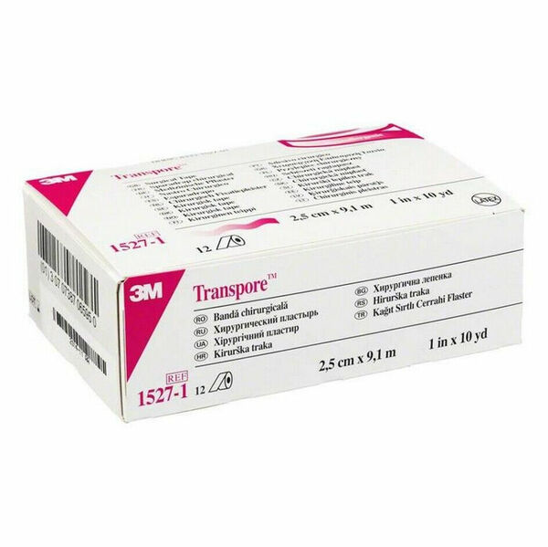 3M Transpore transparentní náplast 2.5 cm x 9.15 m 12 ks porovnat ceny