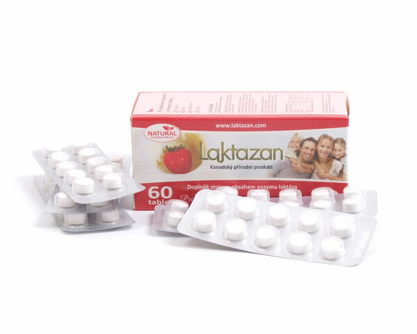 LAKTAZAN tablety enzým laktáza s príchuťou jahody 60 tabliet porovnat ceny