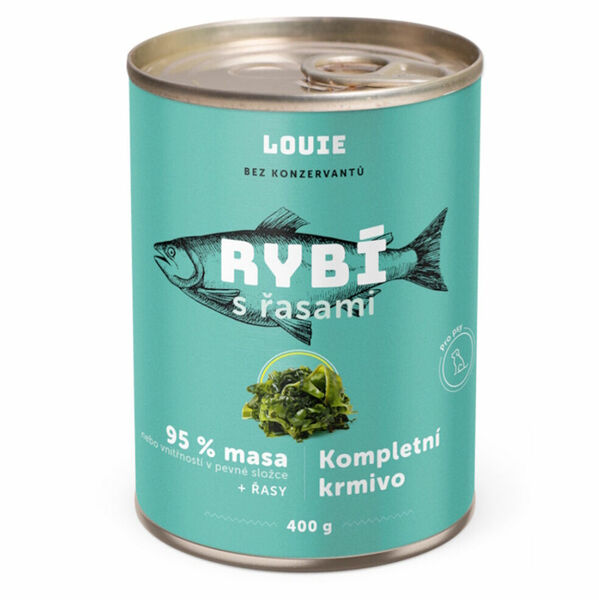 LOUIE Konzerva pro psy rybí s řasami 400 g porovnat ceny