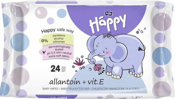 Bella Happy  Happy vlhčené ubrousky s vit.E a alatoninem 24ks porovnat ceny
