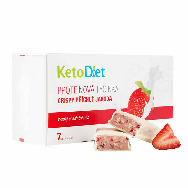 Keto Diet  KetoDiet Proteinové tyčinky Crispy příchuť Jahoda 7ks porovnat ceny