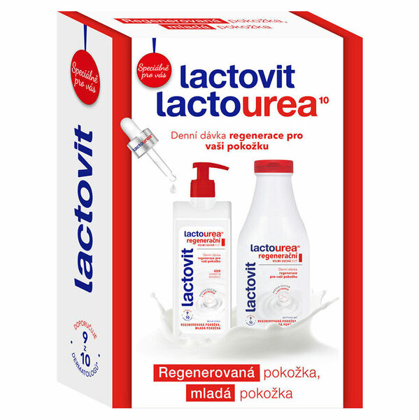 LACTOVIT Lactourea -Sprchový gel 500 ml + Tělové mléko 400 ml  Dárkové balení porovnat ceny