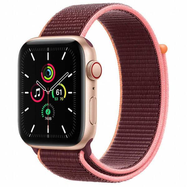Apple Watch SE GPS + Cellular, 44mm Gold Aluminium Case, Plum Sport Loop 1ks porovnat ceny