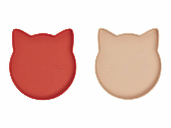 LIEWOOD Set talířků s oušky Cat - apple red/tuscany rose mix porovnat ceny
