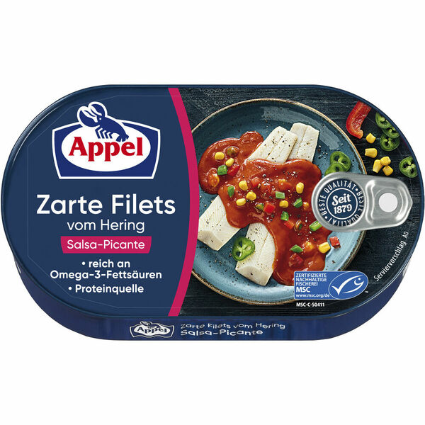 APPEL Filety ze sleďů se zeleninou v pikantní rajčatové omáčce 200 g porovnat ceny
