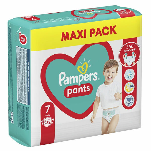 PAMPERS Pants Maxi Pack vel.7 Plenkové kalhotky 17+kg 32 ks porovnat ceny