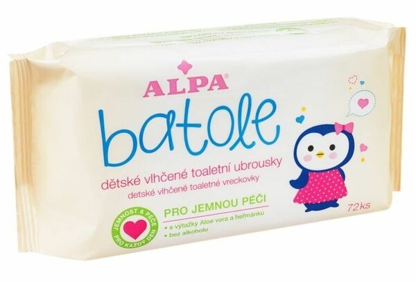 Batole dětské vlhčené ubrousky s Aloe Vera 72 ks porovnat ceny