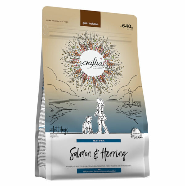 KRAFTIA Craftia Natura Adult M/L Salmon Granule pro psy 1 ks, Hmotnost balení: 640 g porovnat ceny
