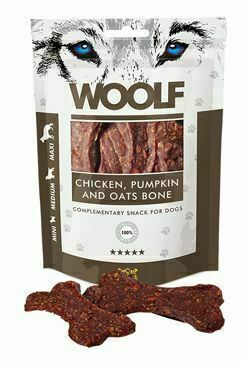 Woolf Pochoutka Large Chicken, Pumpkin, Oats Bone 100g porovnat ceny