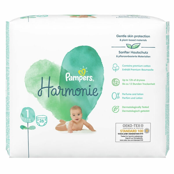 PAMPERS Harmonie vel.1 Dětské pleny 2-5kg 26 ks porovnat ceny