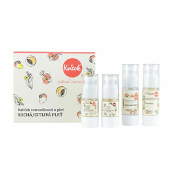 KVITOK Starostlivost O citlivou pleť Čistící olej 30ml+Květinová voda 30ml+Denní krém 15ml+Noční krém 15ml Dárkové balení porovnat ceny