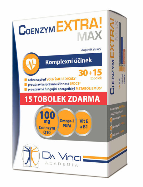 Coenzym EXTRA! Max 100mg DVA 30+15 tobolek ZDARMA porovnat ceny