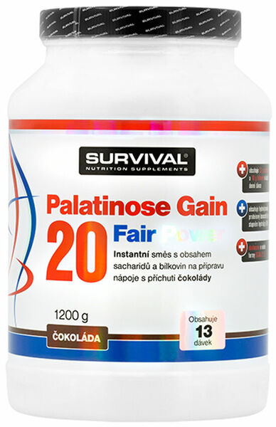 Survival Nutrition Palatinose Gain 20 Fair Power čokoláda 1200g porovnat ceny