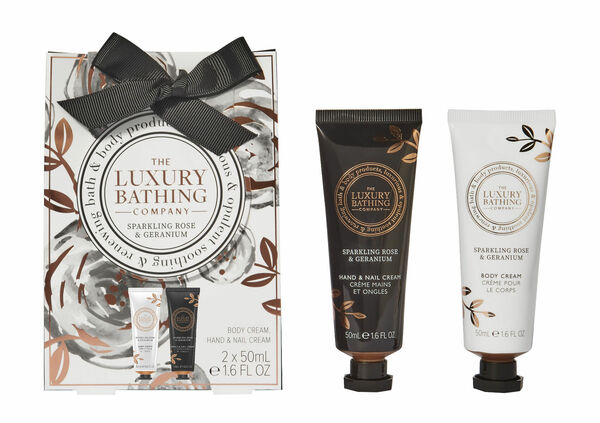 Grace Cole Dárková mini sada krémů na ruce a tělo růže a geranium 2 ks porovnat ceny