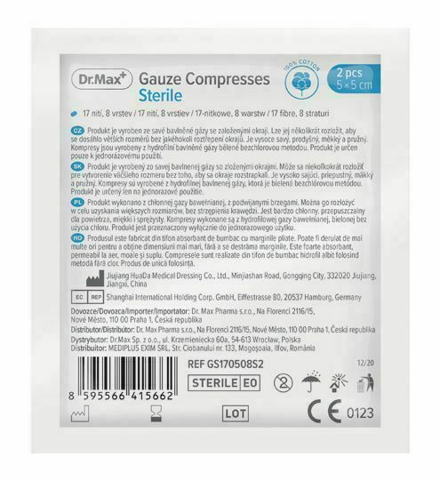 Dr.Max Gauze Compresses Sterile 5x5 cm 2 ks porovnat ceny