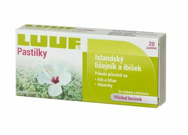 Luuf Pastilky Islandský lišejík a ibišek 20 pastilek porovnat ceny