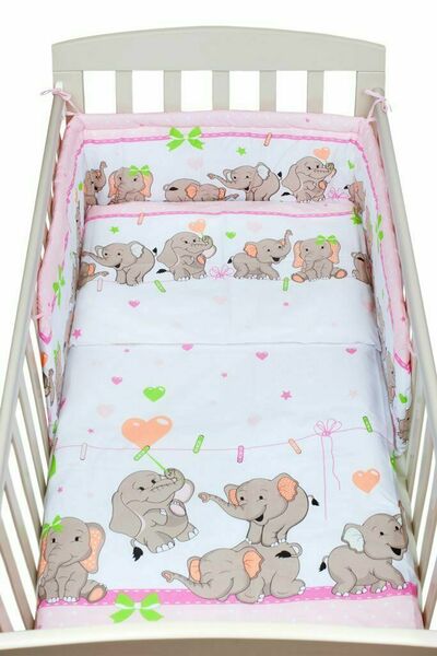 New Baby 3-dílné ložní povlečení 100/135 cm růžové se sloníky porovnat ceny