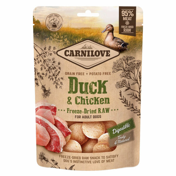 CARNILOVE Raw Freeze-Dried Snacks Duck&Chicken pamlsky pro psy 60 g porovnat ceny