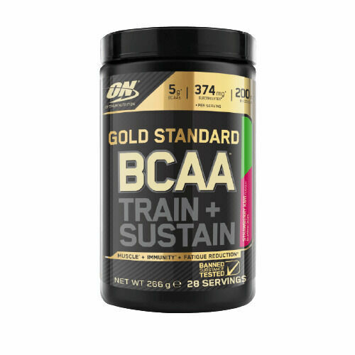 Optimum Nutrition Gold Standard BCAA Train Sustain jahoda kiwi 266g porovnat ceny