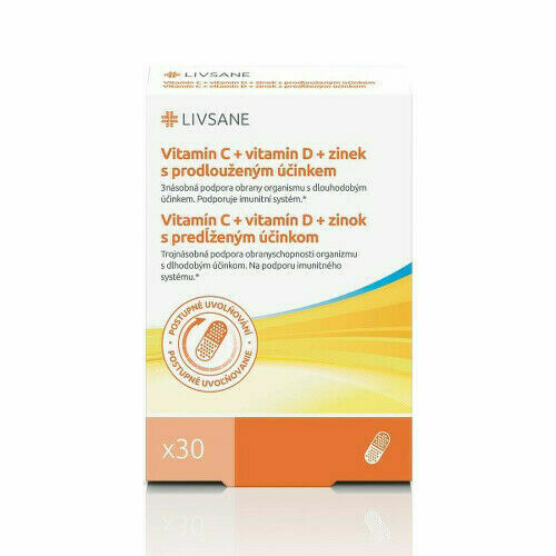 LIVSANE Vitamin C+D+zinek s prodlouženým účinkem tob.30 porovnat ceny