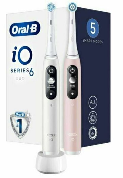 Oral-B iO-6 Bílý a růžový elektrický zubní kartáček 2 ks porovnat ceny