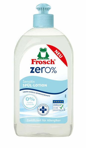 Frosch EKO ZERO% Prostředek na mytí nádobí pro citlivou pokožku 500ml porovnat ceny