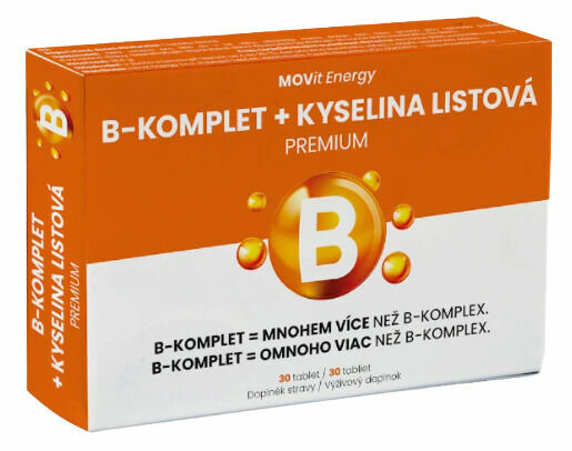 MOVit Energy  MOVit B-Komplet+Kyselina listová PREMIUM,30tbl. porovnat ceny