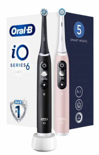 Oral-B iO-6 Černý a růžový elektrický zubní kartáček 2 ks porovnat ceny