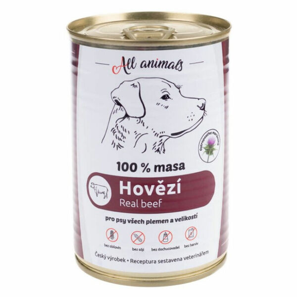 ALL ANIMALS konzerva hovězí mleté pro psy 400 g porovnat ceny