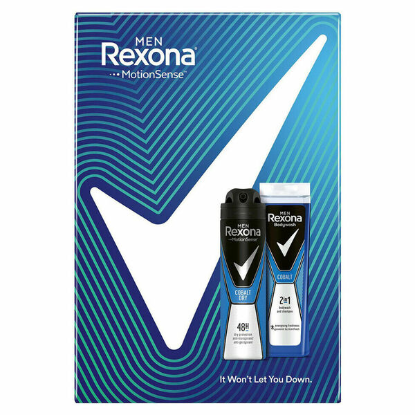 REXONA Men Cobalt Sprchový gel 250 ml + Deodorant 150 ml Vánoční balíček pro muže porovnat ceny