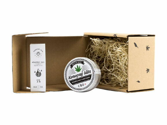 Konopný Táta Konopná mast s kostivalem a CBD konopný olej 5% v dárkovém balení porovnat ceny