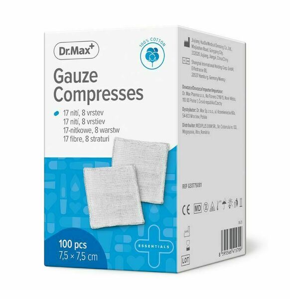 Dr.Max Gauze Compresses 7,5x7,5 cm 100 ks porovnat ceny