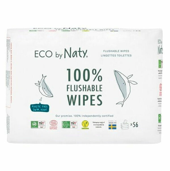 ECO BY NATY Vlhčené ubrousky Naty bez vůně splachovatelné 3 x 56 ks porovnat ceny