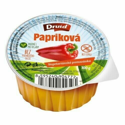 Veg. pomazánka s červenou paprikou DRUID 100g porovnat ceny