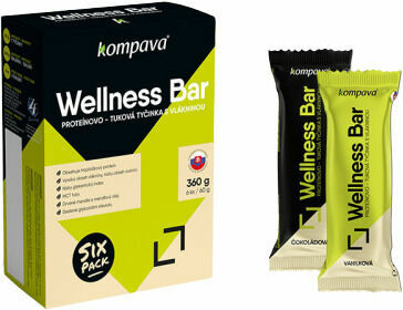Kompava Wellness Bar Sixpack proteinová tyčinka, mix 6x60g porovnat ceny