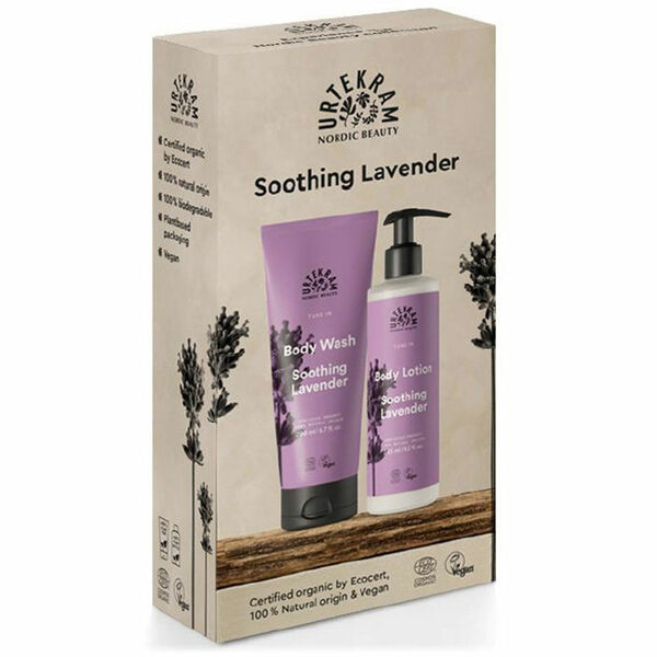 URTEKRAM Dárková sada Zklidňující levandule sprchový gel a tělové mléko 200 ml + 245 ml porovnat ceny