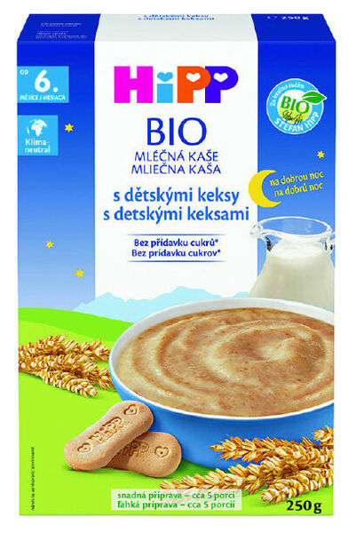 HiPP Mléčná kaše na noc BIO s dětskými keksy 250g porovnat ceny