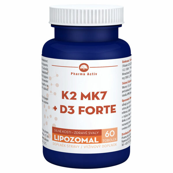 PHARMA ACTIV Lipozomal K2 MK7 + D3 forte 60 tobolek porovnat ceny