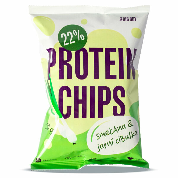 BIG BOY Proteinové chipsy s příchutí jarní cibulky a smetany 50 g porovnat ceny