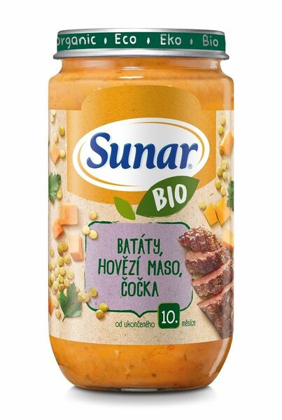 Sunar Bio Příkrm Batáty Hovězí Maso čočka 235g porovnat ceny