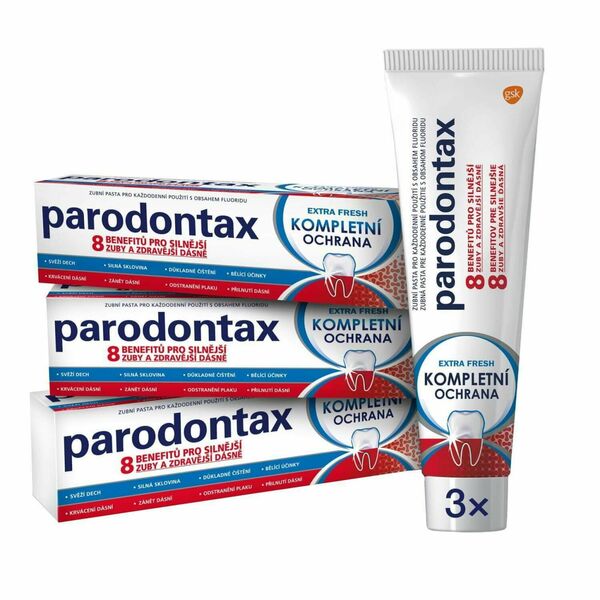 Parodontax Kompletní ochrana extra fresh zubní pasta 75ml 3ks porovnat ceny