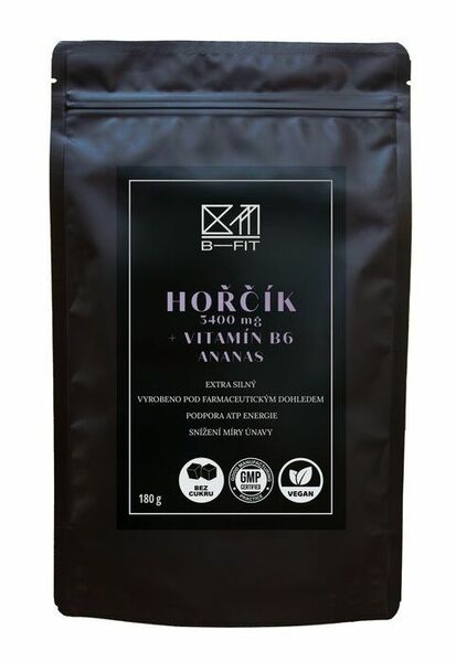 B-Fit Club Hořčík 3400 mg + Vitamín B6 ananas 180 g porovnat ceny