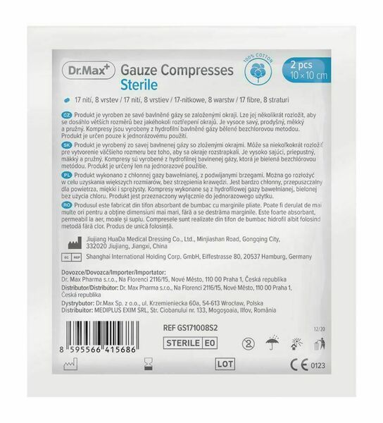 Dr.Max Gauze Compresses Sterile 10x10 cm 2 ks porovnat ceny