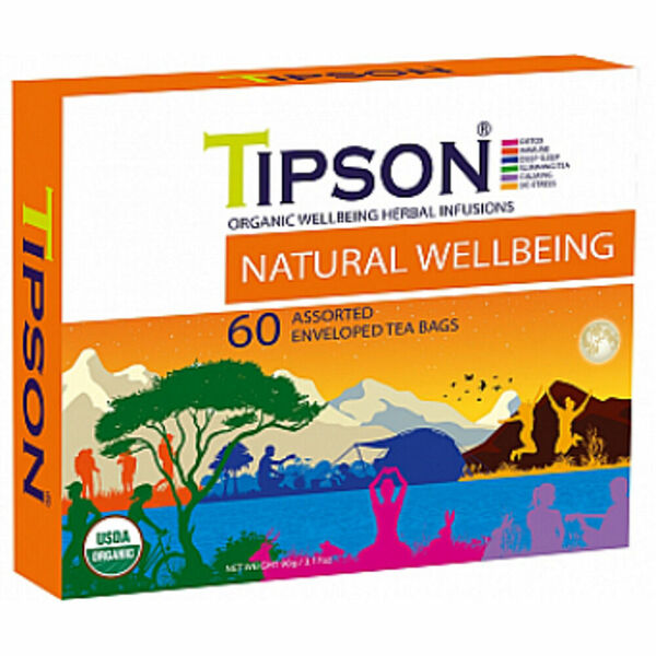 TIPSON Natural Wellbeing kazeta variace bylinných čajů BIO 60 sáčků porovnat ceny