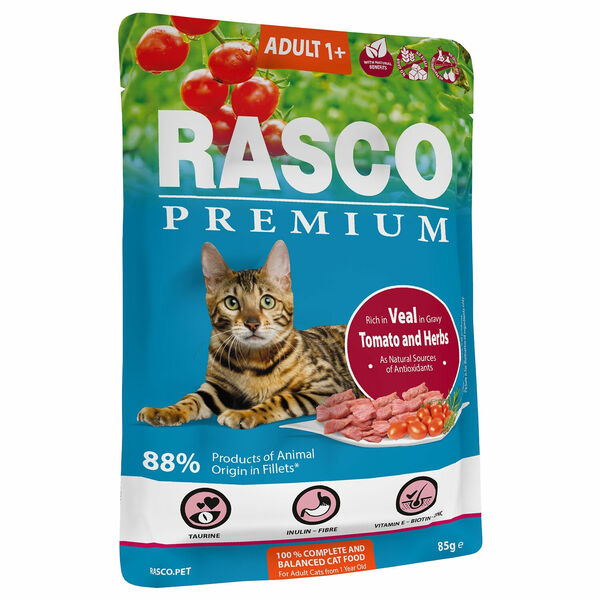 Rasco Kapsička Premium Adult, telecí s rajčaty a bylinkami 85 g porovnat ceny