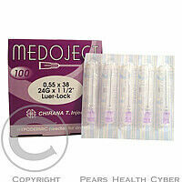 Injekční jehla 0.55x38 fialová Chirana 100 ks jednorázová porovnat ceny