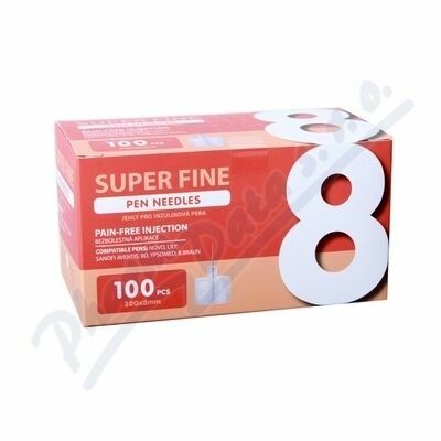 JEHLY PRO INZULÍNOVÁ PERA SUPER FINE, 8MM 30G, 100KS porovnat ceny