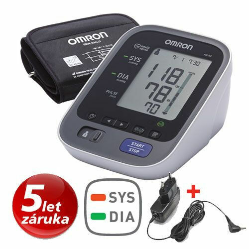 Omron M6 AC se síťovým zdrojem tonometr + 5 let záruka porovnat ceny