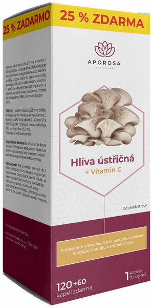 Aporosa Hlíva ústřičná 250mg a vitamín C 40mg 180 kapslí porovnat ceny