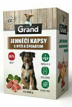 Grand Kaps. Deluxe Pes Jehněčí S Rýží A špenát. 4x300g porovnat ceny